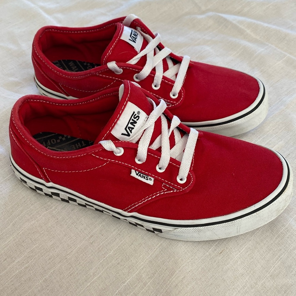 VANS Atwood Checker Red Sidewall Youth Size 6